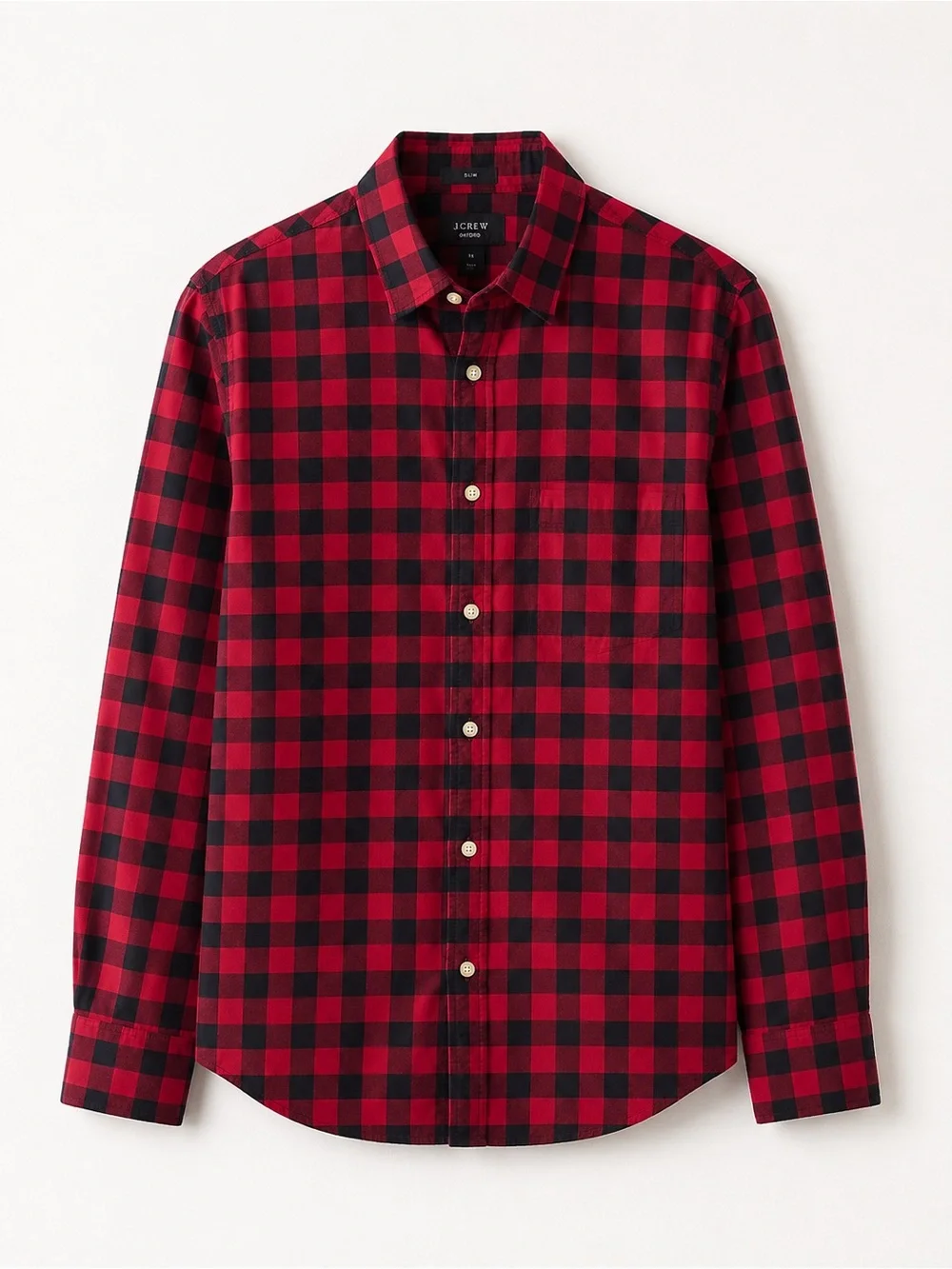J. Crew Red and Black Buffalo Check Button-Down Shirt